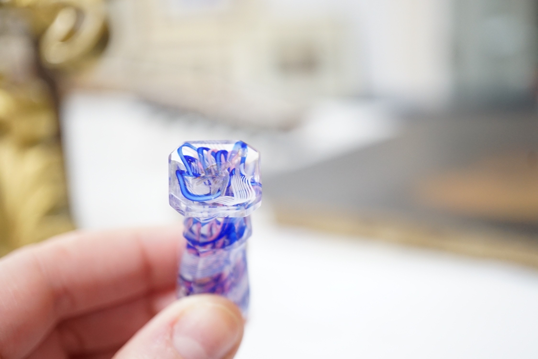 A group of various glass, hardstone etc. desk seals, to include a Chinese soapstone seal